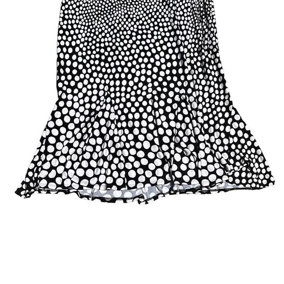 COVINGTON Black & White Polka-Dot Dress W/ Flared Ends Size 12 - Picture 3 of 4